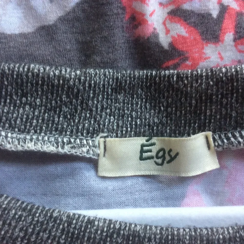 Egs Gray Pink & White Floral Pullover Size Medium - Picture 2 of 4